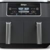 511uXaPLlL._AC_SY300_SX300_ Ninja DZ201 Foodi 8 Quart 6-in-1 DualZone 2-Basket Air Fryer with 2 Independent Frying Baskets, Match Cook & Smart Finish to Roast, Broil, Dehydrate & More for Quick, Easy Meals, Grey