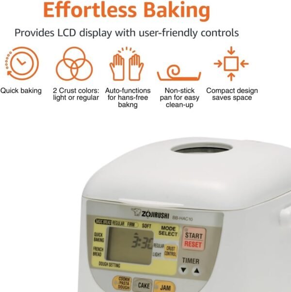 51fszMcb3nL._AC_SL1080_ Zojirushi BB-HAC10 Programmable Breadmaker review compact design and gluten-free baking features