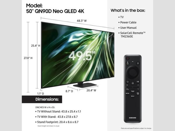 613sErYVhsL._AC_SL1500_ Samsung Neo QLED 4K QN90D Review The Best 50-Inch TV for Stunning Picture Quality