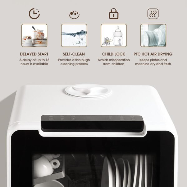 61egtWmS0VL._AC_SL1200_ HAVA Countertop Dishwasher TDQR07 review compact portable design with 8 wash programs