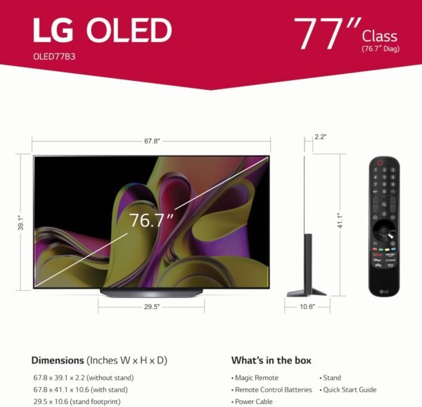 61f8PJ0oWL._AC_SL1500_ LG B3 Series 77-Inch OLED Smart TV Review AI-Powered 4K Performance and Gaming Features