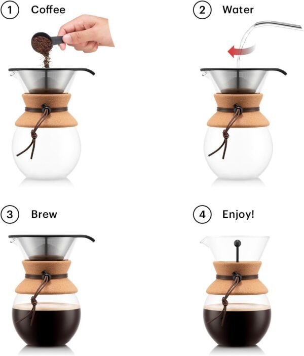 61lCyxnn45L._AC_SL1500_ Review of Bodum Pour Over Coffee Maker 34 Oz with Reusable Filter