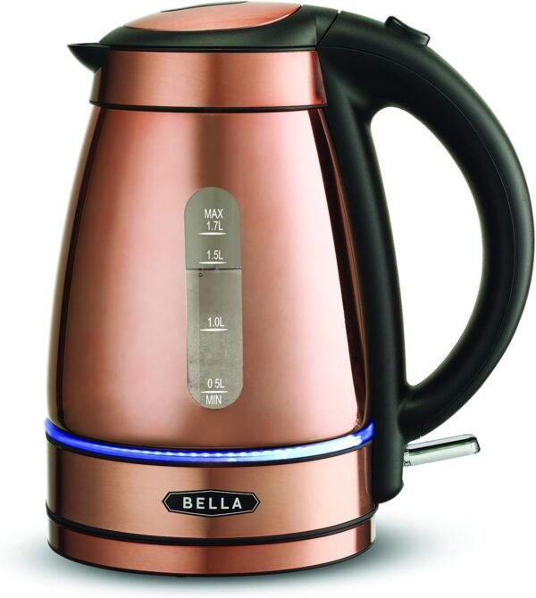 61qhfddFaGL._AC_SL1388_ Review of BELLA 1.7 Liter Electric Tea Kettle Copper Chrome for Stylish Kitchens