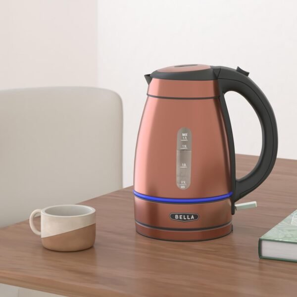 61rFqZAM4SL._AC_SL1500_ Review of BELLA 1.7 Liter Electric Tea Kettle Copper Chrome for Stylish Kitchens
