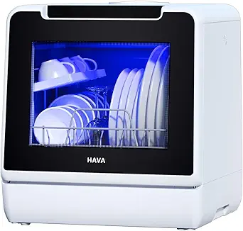 61wzRPiZpVL.__AC_SY445_SX342_QL70_FMwebp_ HAVA Countertop Dishwasher TDQR07 review compact portable design with 8 wash programs