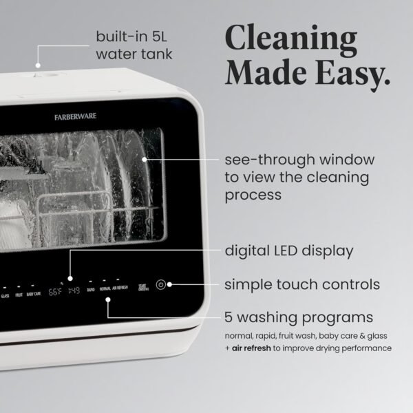 711CVs8IyVL._AC_SL1500_ Farberware Portable Countertop Dishwasher FDW05WHA Review Compact Solution for Small Spaces