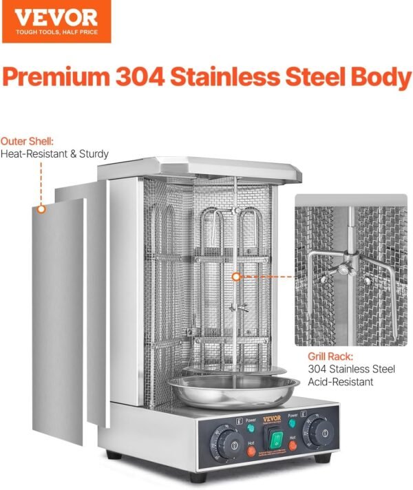 71G3WReca6L._AC_SL1500_ VEVOR Shawarma Grill Machine Review Electric Vertical Rotisserie for Home and Commercial Use