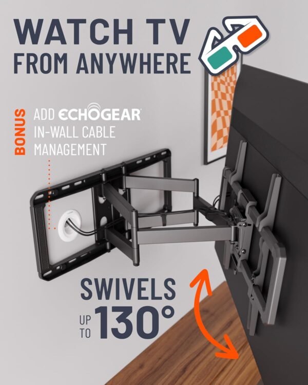 71Ipu1Dw2hL._AC_SL1500_ ECHOGEAR MaxMotion TV Wall Mount review for Large TVs with Full Motion Features
