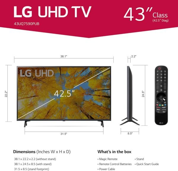 810cClfpQXL._AC_SL1500_ LG UHD UQ75 Series 43-inch TV review with features, performance, and streaming options