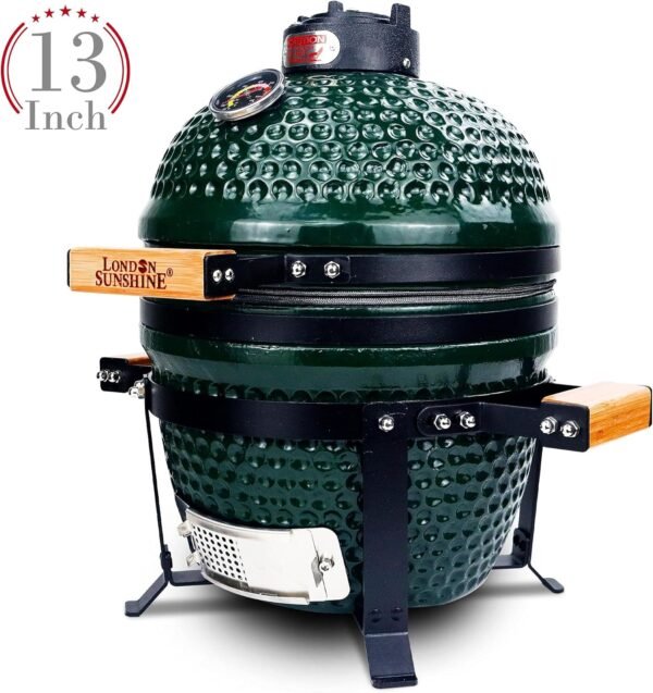 81QvuI2G0JS._AC_SL1500_ Ceramic Charcoal BBQ Kamado Griller London Sunshine review portable tabletop smoker insights