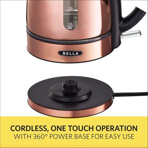 81W9QNf7E1L._AC_SL1500_ Review of BELLA 1.7 Liter Electric Tea Kettle Copper Chrome for Stylish Kitchens