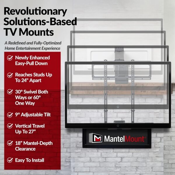 81aMxR5iMvL._AC_SL1500_ MantelMount MM540 TV Wall Mount Review Full Motion Above Fireplace Mount