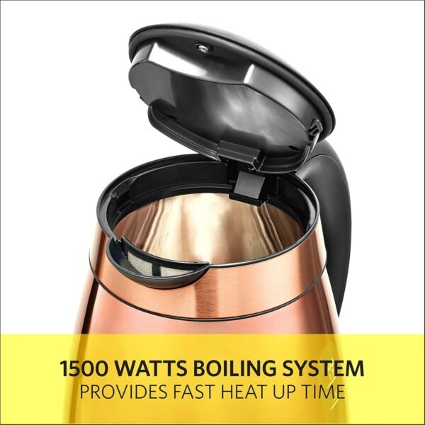 81tAJdcr55L._AC_SL1500_ Review of BELLA 1.7 Liter Electric Tea Kettle Copper Chrome for Stylish Kitchens