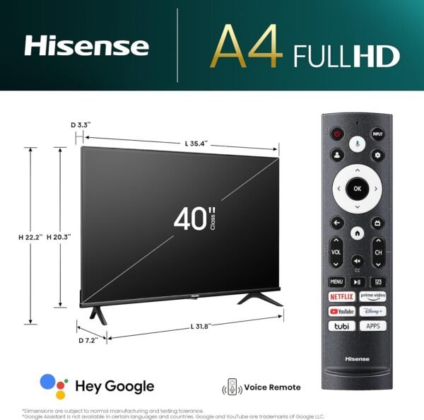 81u8SVbrxL._AC_SL1500_ Hisense 40A4K 40-Inch FHD Smart TV review immersive features and gaming performance