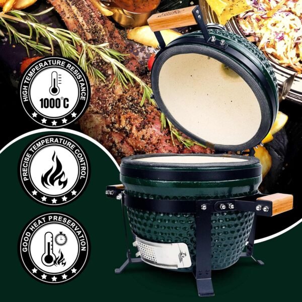 91XByfiQU9S._AC_SL1500_ Ceramic Charcoal BBQ Kamado Griller London Sunshine review portable tabletop smoker insights
